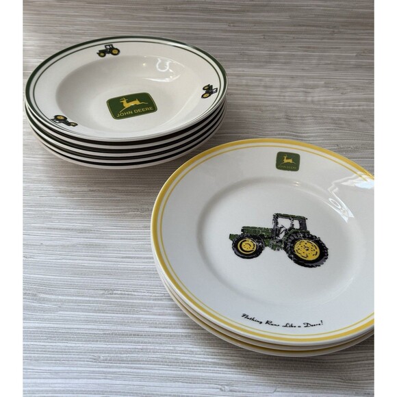 JOHN DEERE ✨ Gibson Plate Set ceramic good condition - Picture 7 of 10